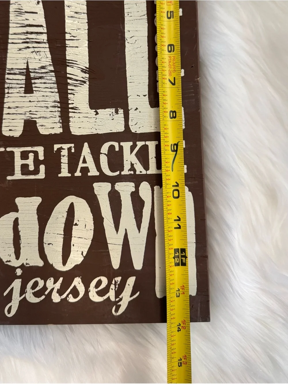 Distressed Wood Football Word Art Sign Wall Decor 16x14